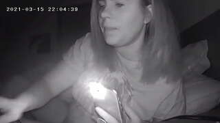 Busty milf Խախտում է Ձեր Clitoris Bedtime Թաքնված Տեսախցիկ